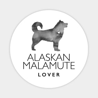 Alaskan Malamute Dog Lover Gift - Ink Effect Silhouette Magnet